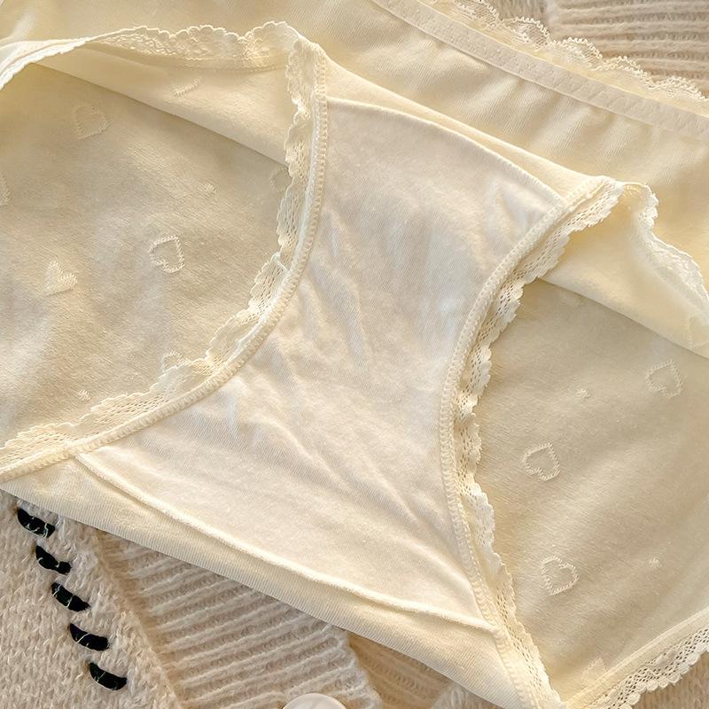 Ladies Spring and Autumn Pure Cotton 10A Bacteriostatic Extended Crotch Mid Waist Triangle Briefs