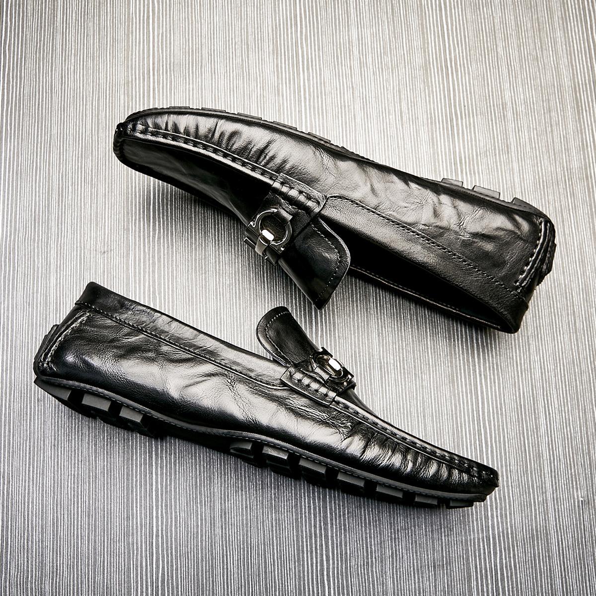 Bo Wei Мужская обувь Дышащая кожаная обувь Мужская обувь для вождения из натуральной кожи — фото 4