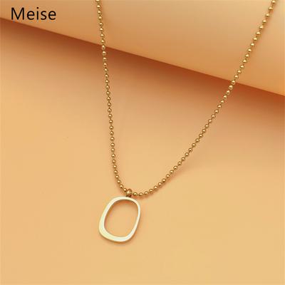 Simple And Versatile Stainless Steel Square Necklace, Sweater Chain Design Female