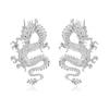 Vintage Chinese Style Dragon Stud Earrings for Women Trendy Punk Personality Animal Totem Earrings Statement Jewelry Gift