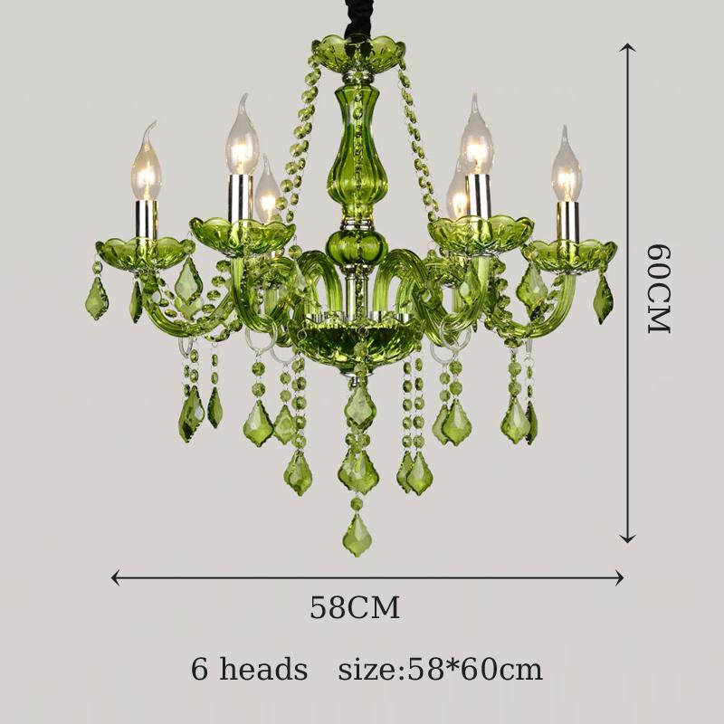 Mage Luxury Green Crystal Chandelier Wedding Hall Bedroom Candle Chandelier Hotel Restaurant Coffee Shop Bar E14 Home Decoration