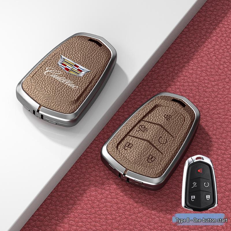 Lädernyckelskydd för Cadillac XT5/CT6/XT4/XTS och ATSL – Unisexdesign med spänne