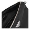 Prada Saffiano Enamel Triangle Metal Logo Cosmetic Bag Men Cosmetic Bag Black 2NH006-064-F0002