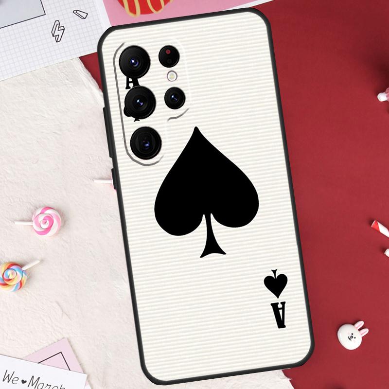 Ace of Spades Hülle für Samsung Galaxy S22, S23 Ultra, S8, S9, S10 Plus, Note 10, 20 Ultra, S21 FE, S20 FE