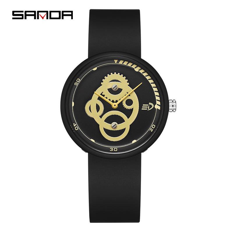 SANDA Die neue minimalistische Elektronikuhr für die Mittelstufe, Herren- und Damenuhren, einfache wasserdichte Silikonuhr