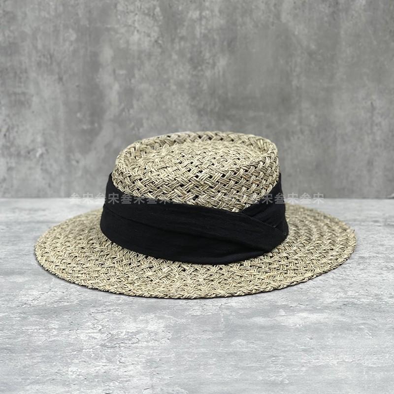 Internet Celebrities Ins French Concave Hat Female Seaweed Woven Straw Hat Travel Vacation Beach Shade British Top Hat