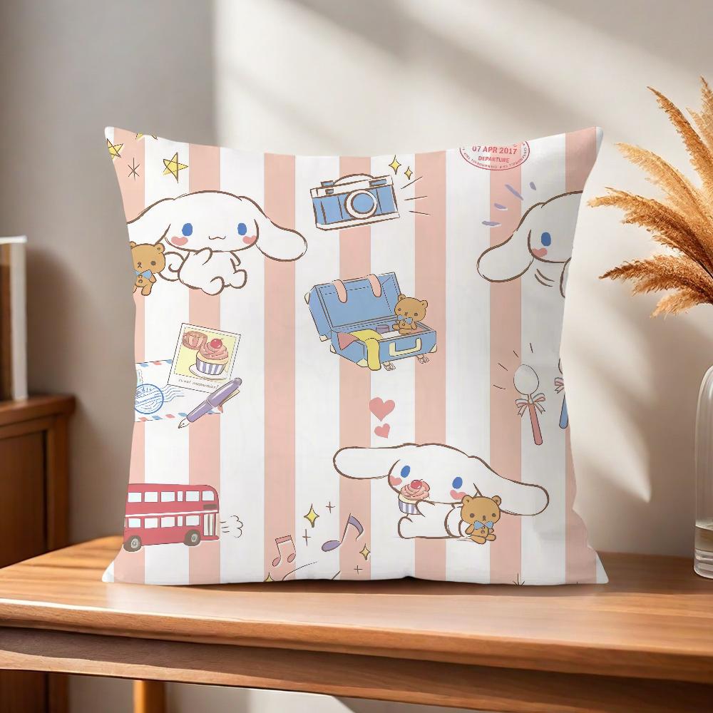 Soft Pillow Case Dog For Cute Sofa Living Room Home Office Decor C-Cinnamoroll Protective Kawaii Covers Without Pillow-Insert