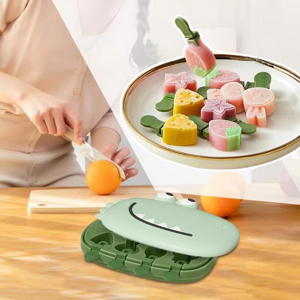 6/8 Cavity Cartoon Silicone Ice Cream Mold Dust Cover Ice Lolly Mold Ice Candy Maker  Cheese