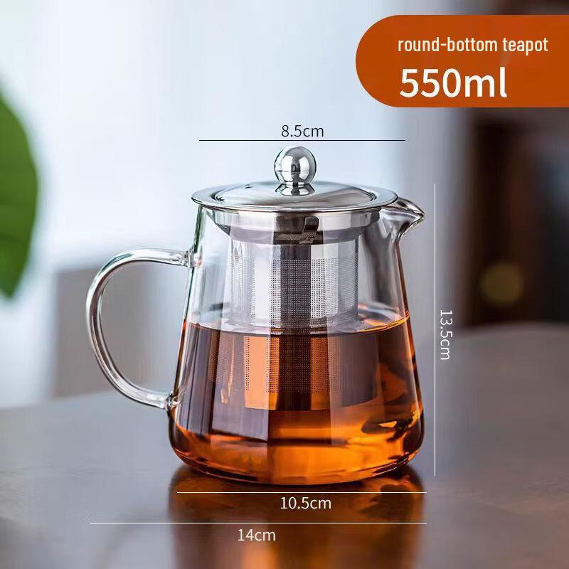 Qianxing High Borosilicate Glass Tea Pot with Stainless Steel Infuser