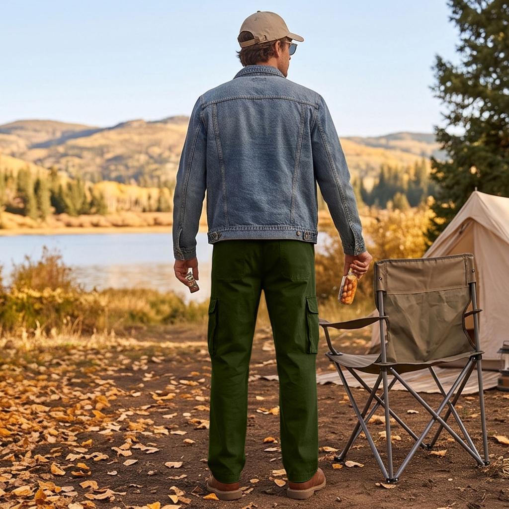 Men's Multi-Pocket Cargo Pants for Outdoor Hiking and Work