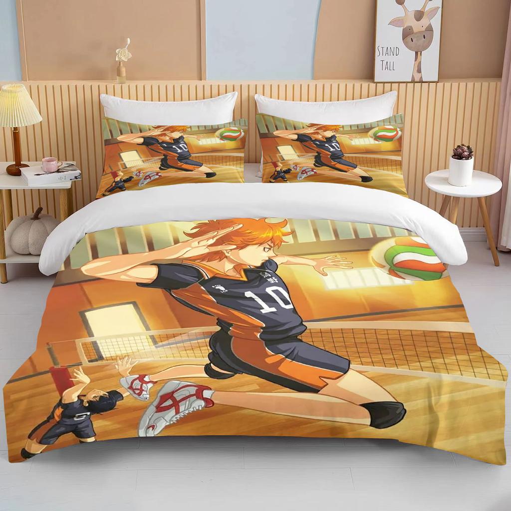 10 Sizes Haikyuu Bedding Sets Cartoon Quilt Bed Cover Anime Duvet Cover Pillow Case Sets Adult Children  Bedding Sets
