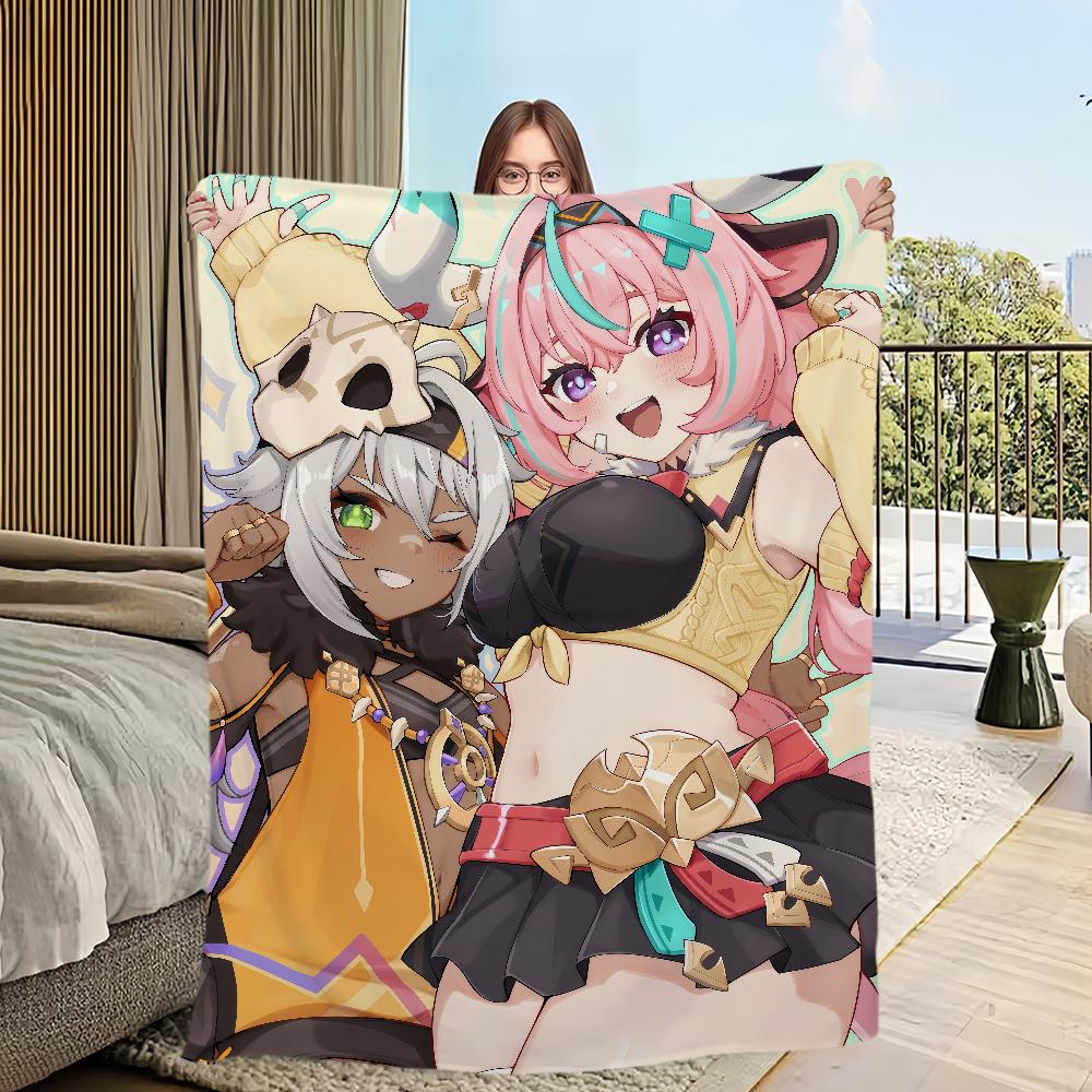 warm comfort soft Varesa plush blanket for sofa living room office NEW bedroom travel Genshin Impact gift single-sided printed