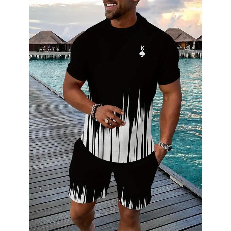 Popular Men's T-shirts Shorts Set 3D Crown King Print Casual Hawaiian Tee Suit Summer Men Women Tracksuit 2 Piece Jogger Outfits