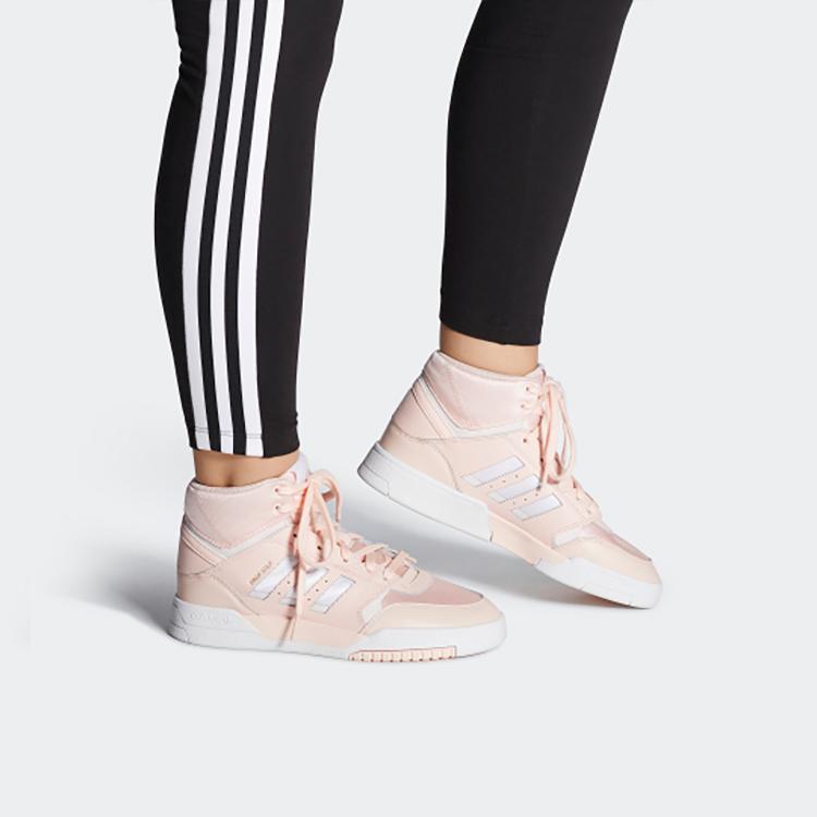 Adidas Originals Drop Step Retro Casual Durable High-Top Skate Shoes Women Sneakers Ice-Crystal-Pink EE5229
