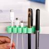 Silicone office organizer for cables, wires, and pens, orange