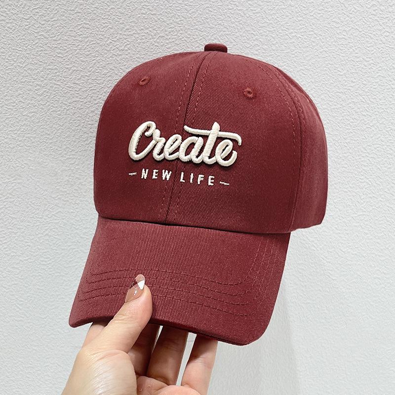 Embroidered Letter Baseball Cap - Adjustable, Sun-Protective & Stylish for Outdoor Activities, Pineapple Fabric, Duckbill Cap