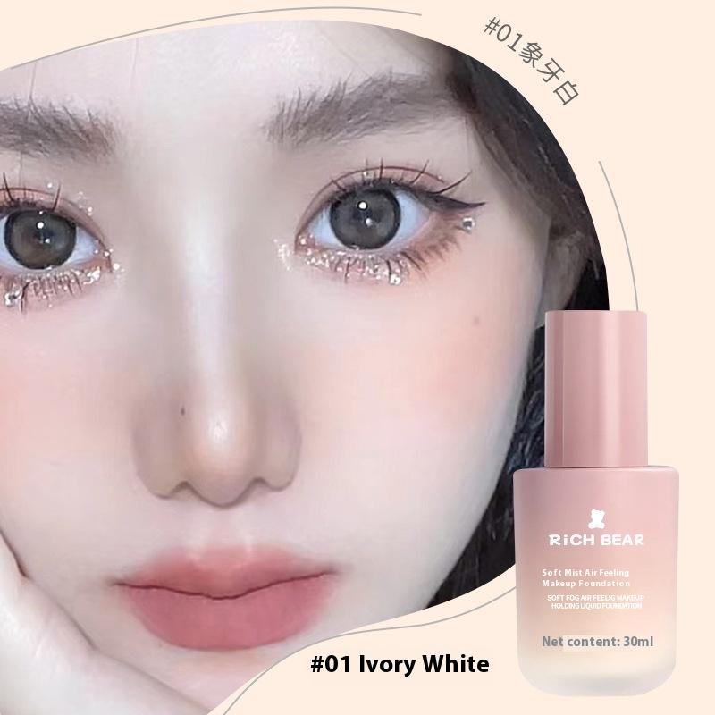 RichBear Soft Mist Skin-friendly Foundation Moisturizing Long-lasting Concealer Non-stuck Powder Breathable Base Makeup Foundation