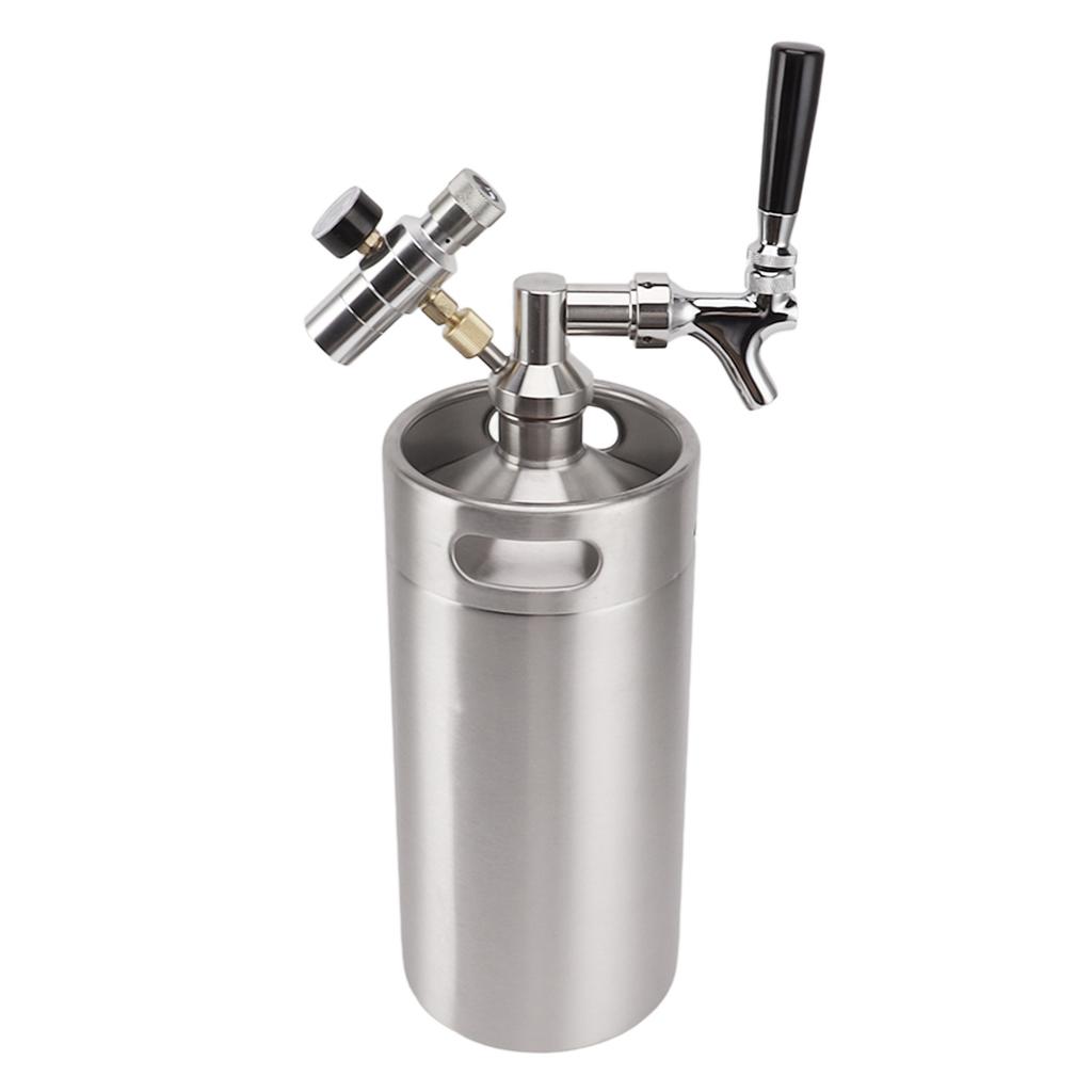 Butoi de bere Growler 3.6L din oțel inoxidabil Keg 60PSI Gauge Keg Robinet Sistem de dozare acasă cu operare ușoară