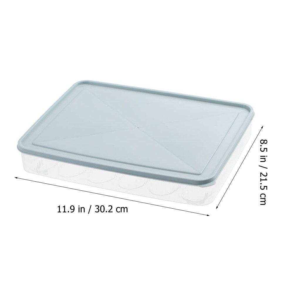 2Pcs Refrigerator Egg Organizer Case Stackable Freezer Egg Storage Box Heavy Duty Plastic Fridge Container 24 Slot Secure Lid