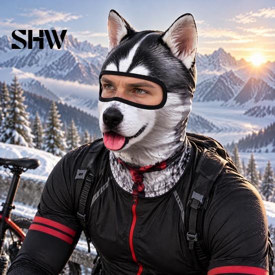 Cycling Face Mask 3D Animal with Ears, Breathable Ice Silk Balaclava for Moisture Wicking Spring Summer, Quick Drying UV Protection Full Cover