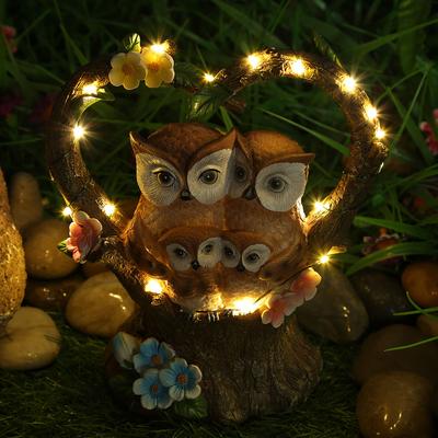 Solar Garden Birds Decorations Lights Waterproof Resin Cartoon Lamp Retro Holiday Props Automatic Switch for Festivals Ornaments