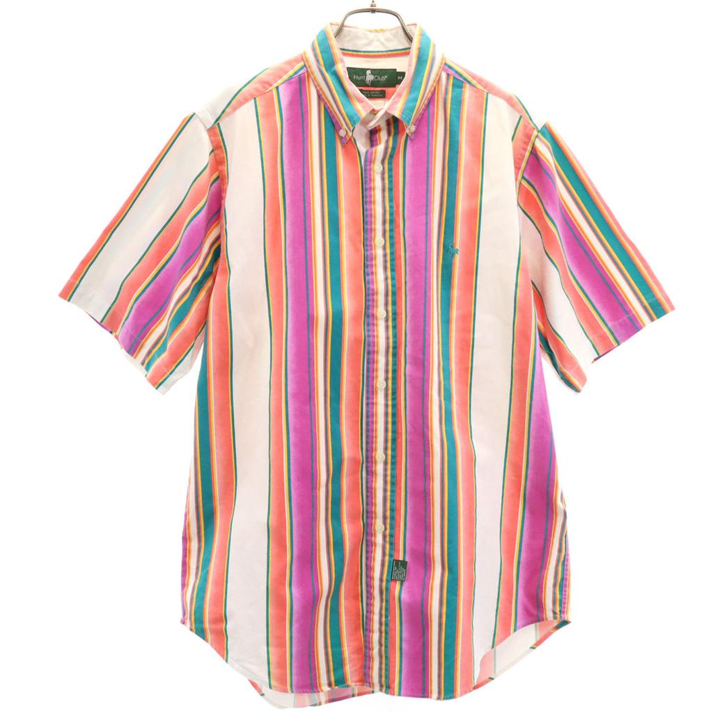 Hunt Club Striped Pattern Short sleeve Button down shirt M Multi Men's Used