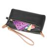 Women's Long Genuine Leather Wallet - Large Capacity, Lightweight, Fashionable Color Block Clutch with Zipper