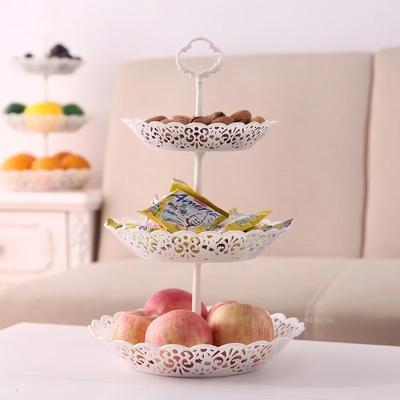 Household Fruit Plate 3 Tier Cake Stand Display 3-Layer Kitchen Fruit Bowl Stand Snack Fruit Dessert Plate Xmas Dessert Holder
