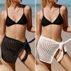 Women's Sexy Knit Texture Cutout Vacation See-through One-piece Short Beach Skirt