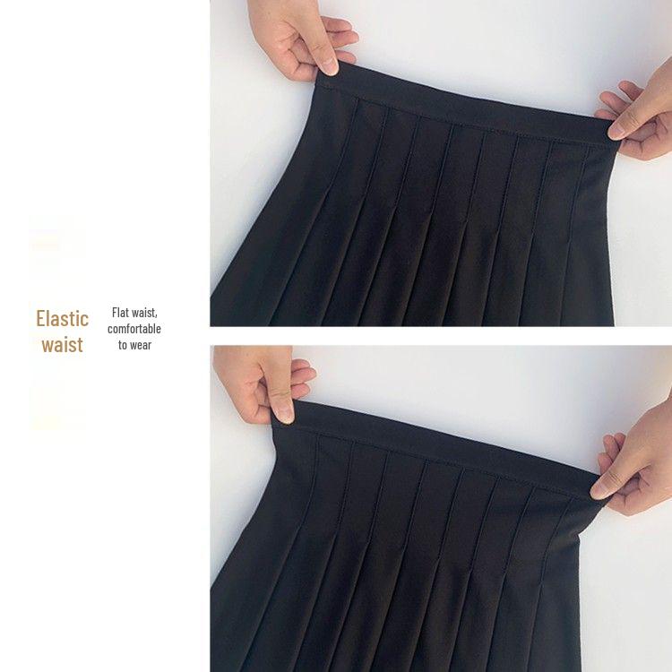 Plus Size Japanese High-Waisted Slimming Pleated Mini Skirt