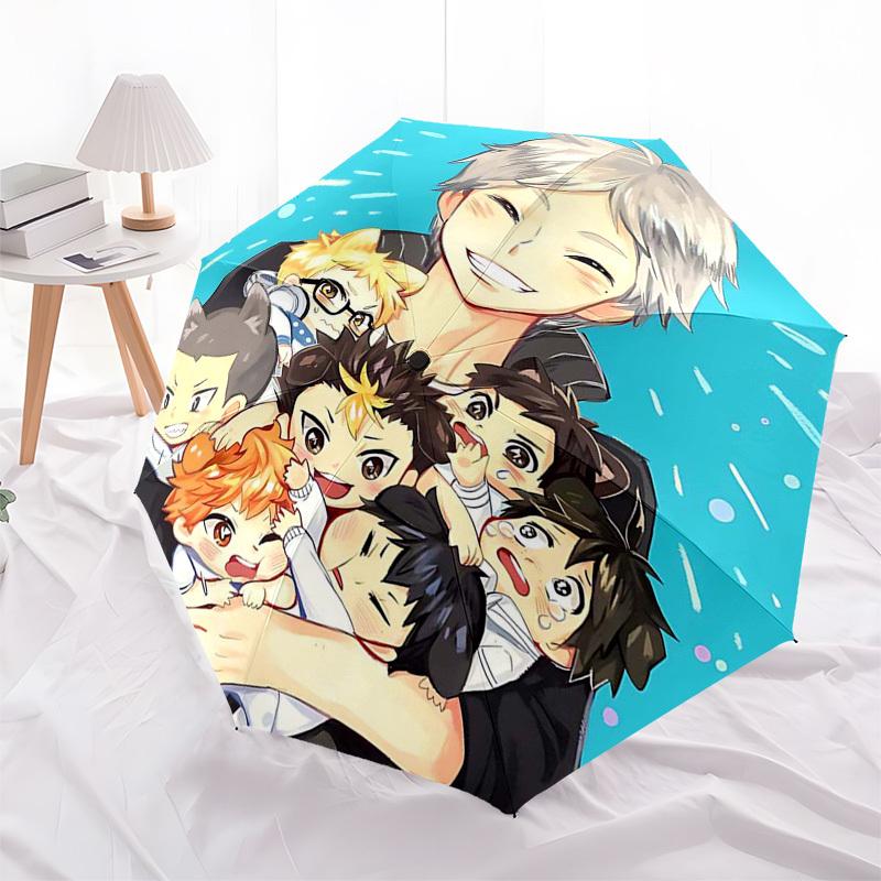 1pc Outdoor Umbrella with Anime Characters - Automatic Opening/Closing, Portable 3-Fold Design, 8-Rib Iron Frame - Perfect Gift for Fans, Travele