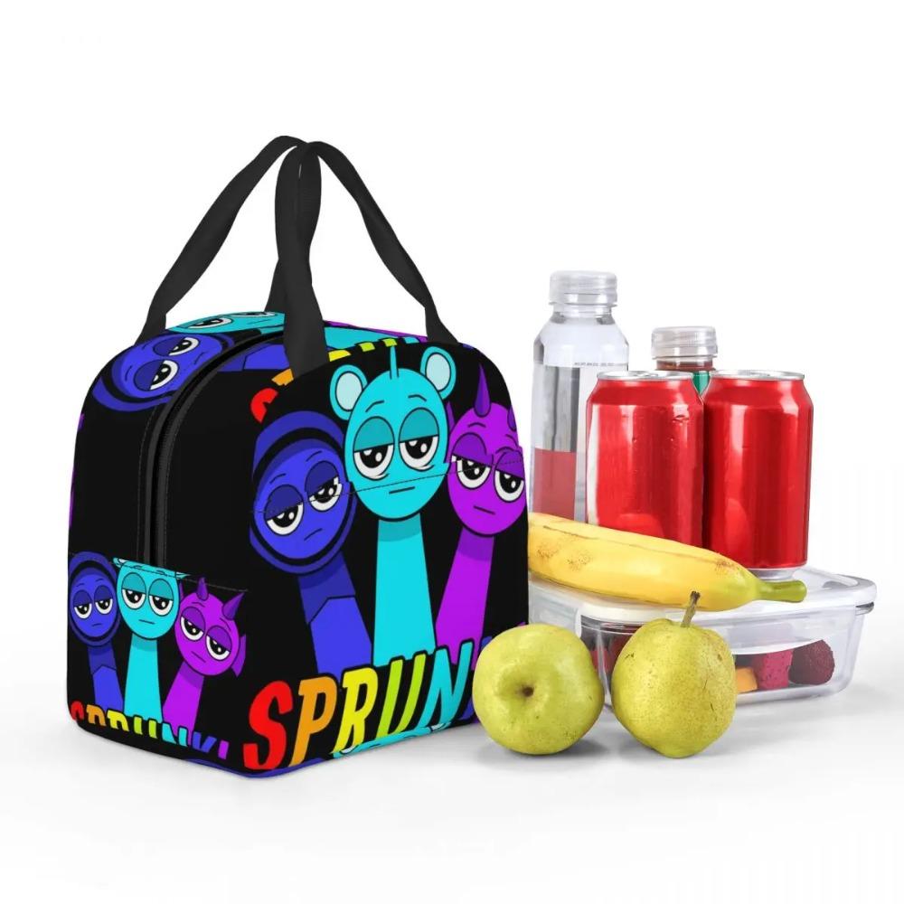 All My Sprunki Toys Game Insulated Lunch Bag for Women Kids Portable Food Boxes Thermal Lunch Box Tote