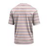 Men's Casual Quick-Dry Short Sleeve Shirt with Round Neck Lightweight Mesh and Striped Design