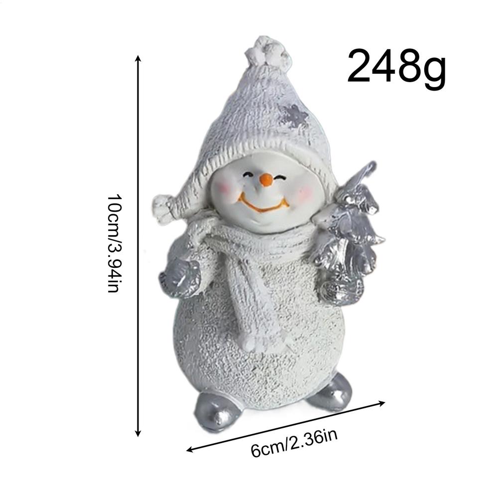 

Snowman Figurines 2piece Resin Ornaments Centerpiece Small Christmas Figurines For Winter Holiday Home Table Desk Office Shelf срібний