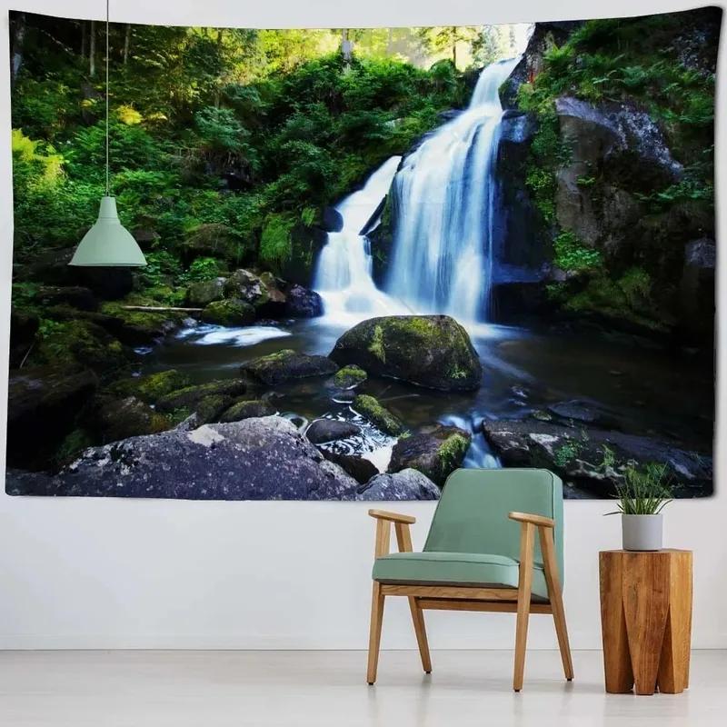 Forest Waterfall Decorative Tapestry Office Living Room Decor Home Wall Tapestry