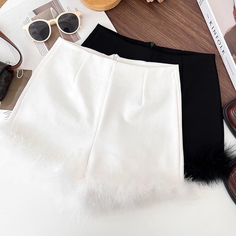 

2024 Spring Korean Style High Waist Raw Edge Slimming Wide Leg Fashion Shorts XL