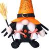 Reusable Festival Tabletop Decor Halloween Gnome Decoration, Spooky Orange Black Spider Web Boo Swedish Tomte Gift for Kids Adults Elf Figurine, Plush
