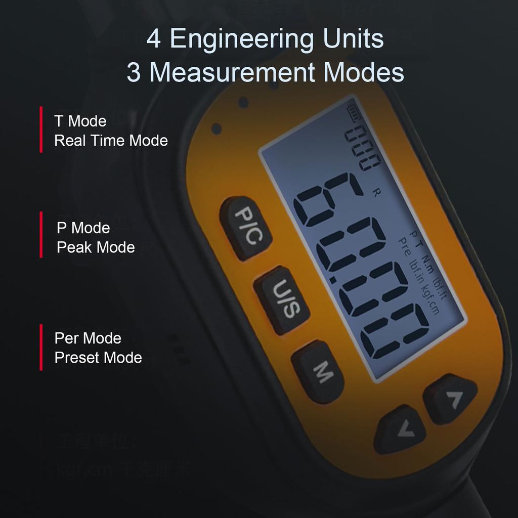 Digital Display Torsion Wrench 1/4 Inch Connector 0.9-30N·m Adjustable Electronic Torsion Spanner