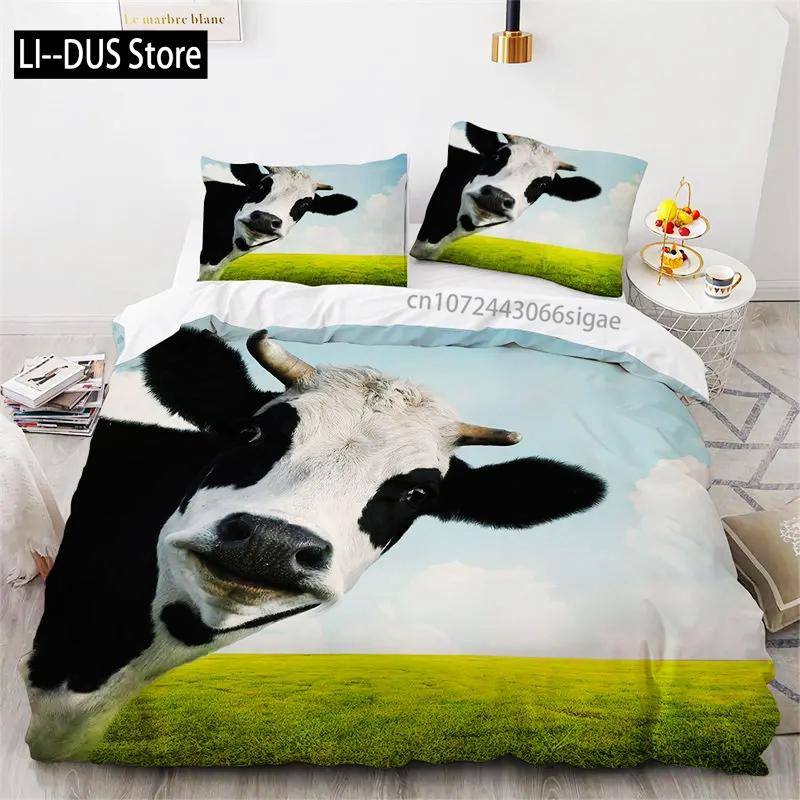 

Comforter Farmhouse Animal Deer Elk Bedding Set Microfiber Cow Comforter Full Twin Queen For Kids Adult Teen Room Decor Comforter (quilt)-EU Single(135*200cm)3pcs