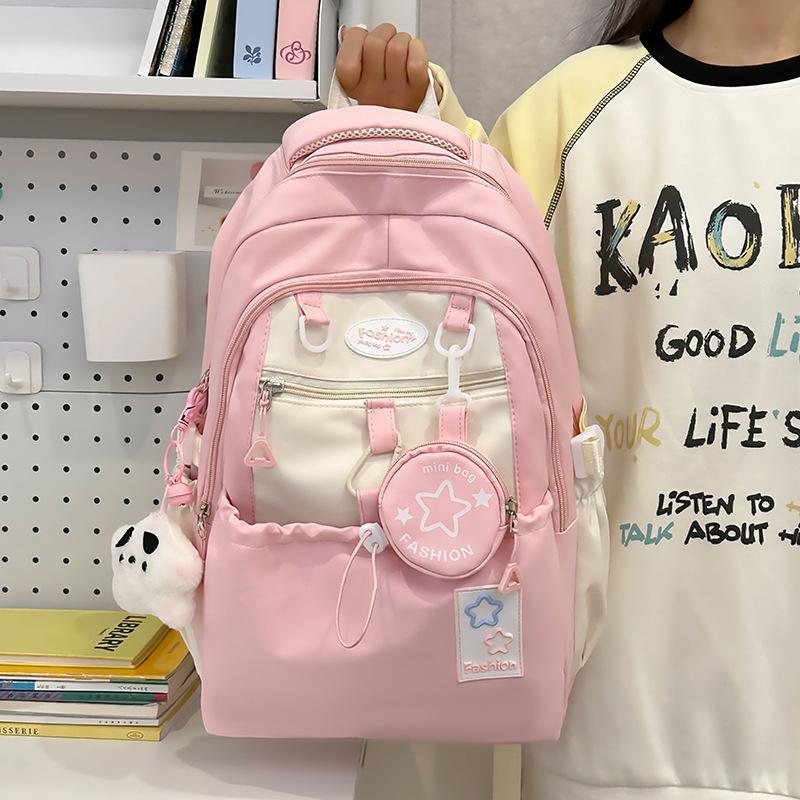 Neuer Ins Style Hoher Wert Koreanische Version mit Großem Fassungsvermögen Vielseitige Schultasche Junior High School und High School College Rucksack