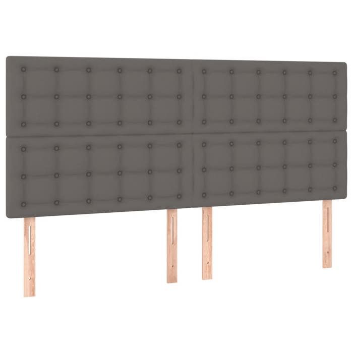 Maison Exclusive - Tête de lit à LED Gris 180x5x118/128 cm Similicuir