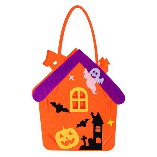 Decorative Festival Display Props Halloween Felt Trick or Treat Bags, Cartoon Owl Bat Devil Pumpkin Kids Theme Party Souvenir Pouches Handheld