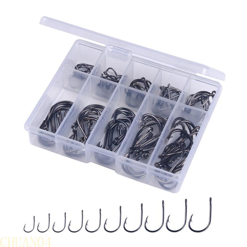 A1A2 100/500pcs Steel Barbed Fish Hooks Saltwater Freshwater Fishing Hooks Durable