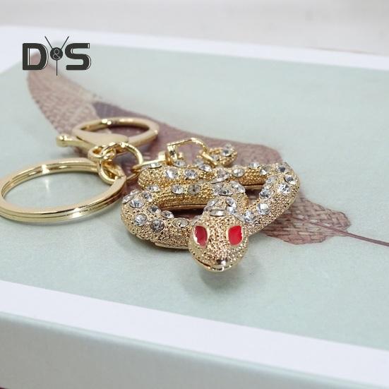 Брелок для ключей со стразами в форме змеи — фото 6