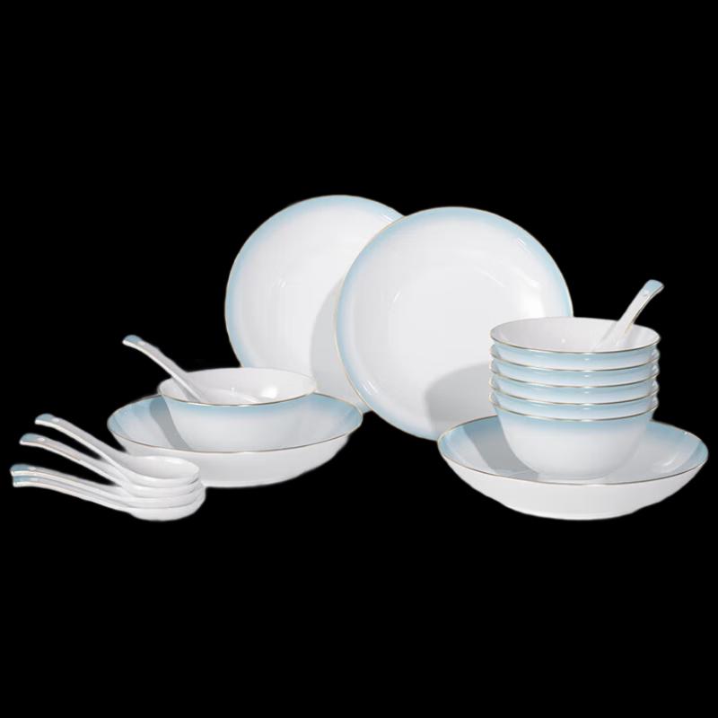 Kangbach Celadon Bone China 16-Piece Dinnerware Set