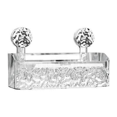 Punch-Free Bathroom Suction Storage Rack with Strong Hook and Vacuum Towel Holder for Sink Countertops