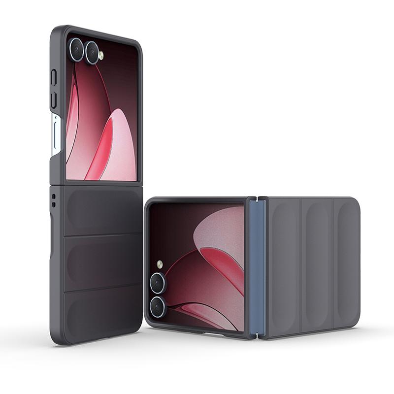 For Samsung Galaxy Z Flip 7 Case Anti-Slip Anti-Fingerprint Shockproof PC Hard Raised Lips Protection Foldable Phone Back Cover