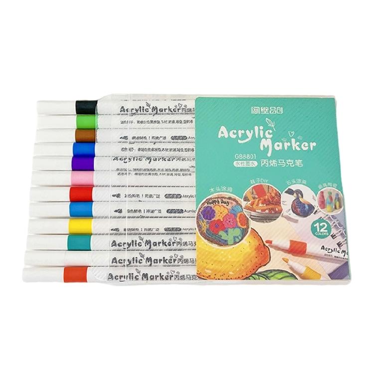 

12/24/36 Color Acrylic Marker Waterproof Acrylic Paint Pen Fibre Tip Acrylic Marker Pen for Painting on Paper Wood Stone