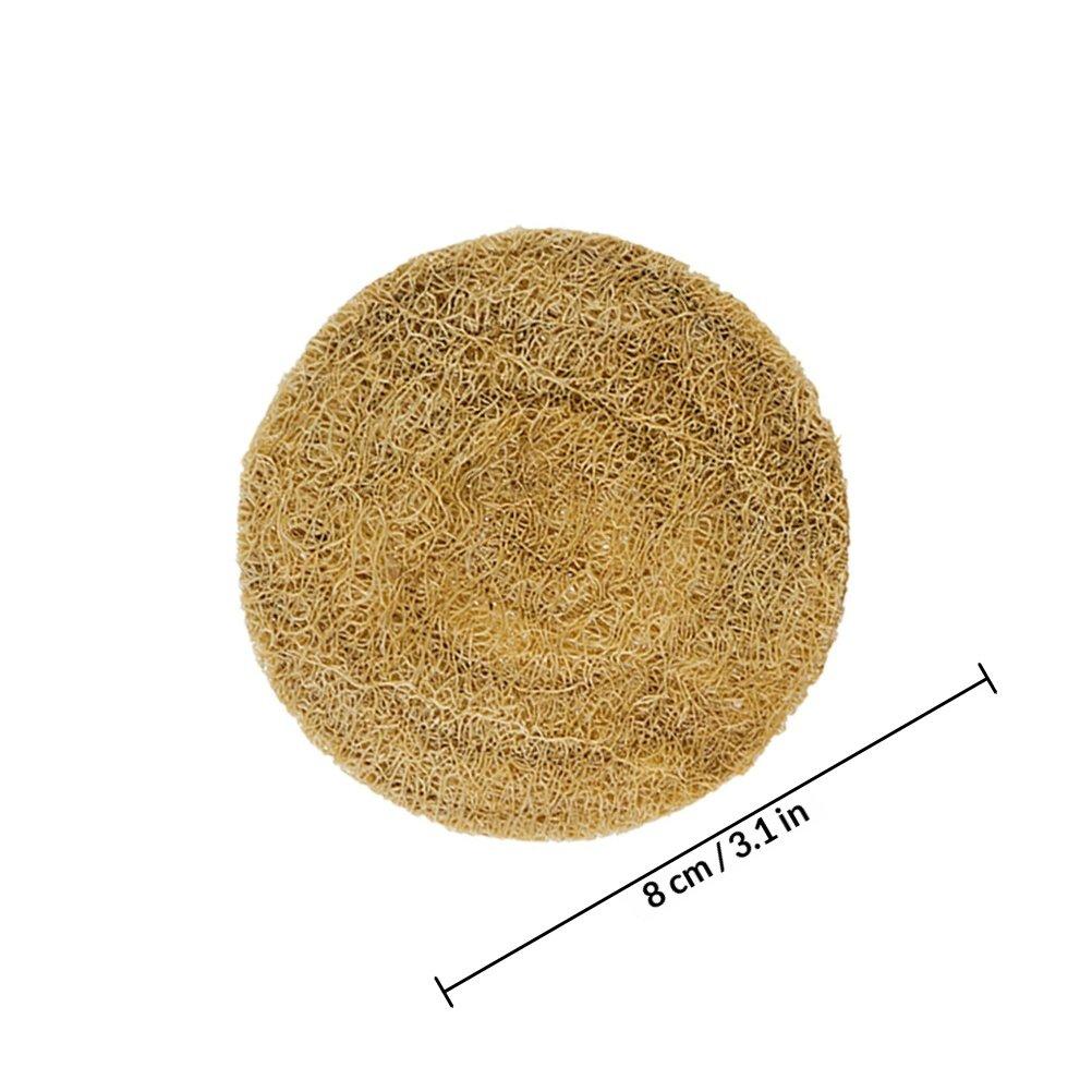 

2Pcs Cup Coasters from Premium Loofah Material Thickened Anti-Scald Round Mats for Restaurant Coffee Shop Home Use світло-коричневого кольору