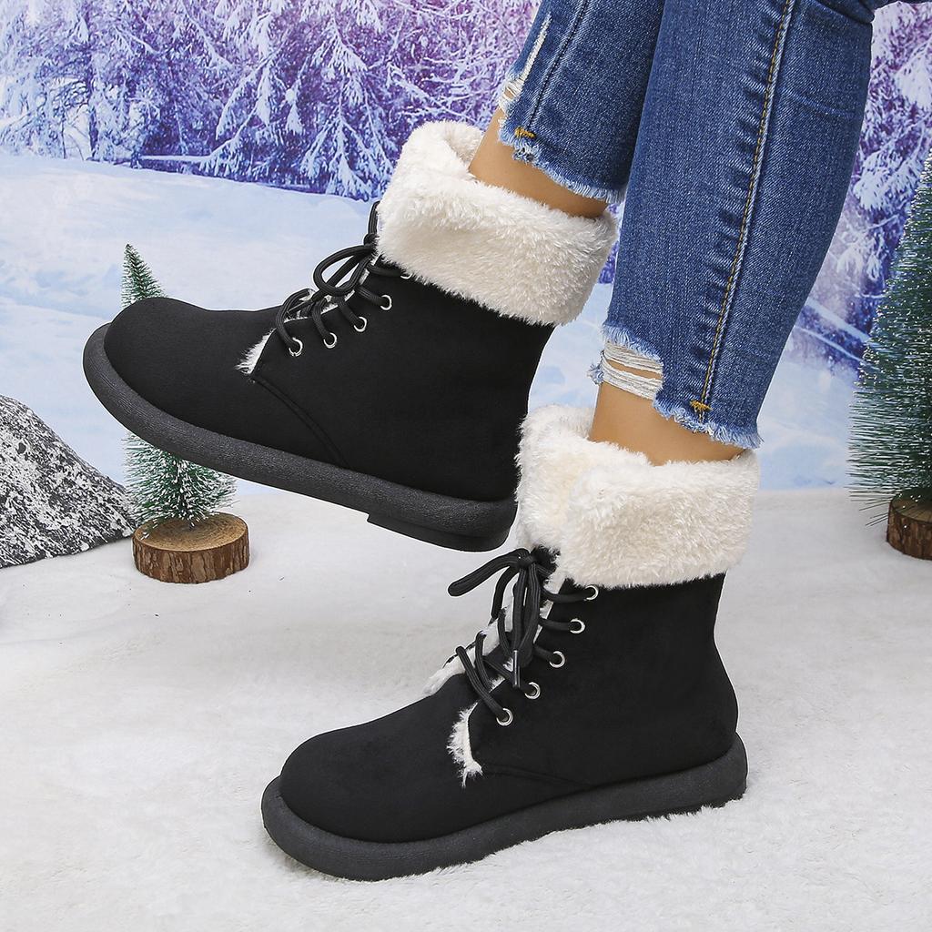 Women's Winter Boots Low Heels Women Boots with Fur Warm Winter Shoes Women Snow Boots Ankle Botas Mujer Winter Footwear Female
